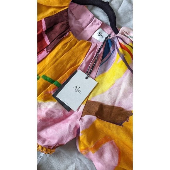 BNWT Aje Capucine Puff Sleeve Mini Dress Size 10 - Picture 15 of 16